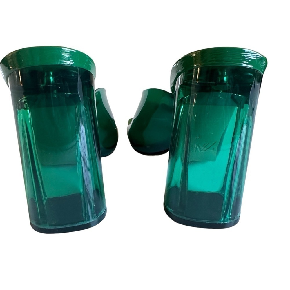 Zara Emerald Lucite Heel Sandals Clear Block Heel Square Toe 36 - Picture 9 of 15